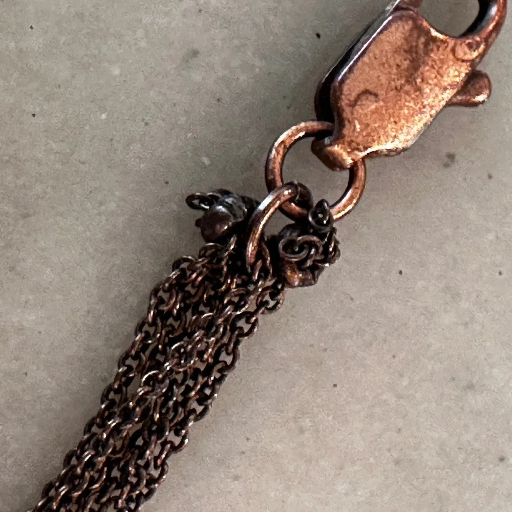 Artisan Made Adjustable Copper Multi-Strand Necklace Large Jasper Pendant Boho